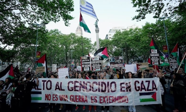 تظاهرة تضامنية مع فلسطين في أوروغواي